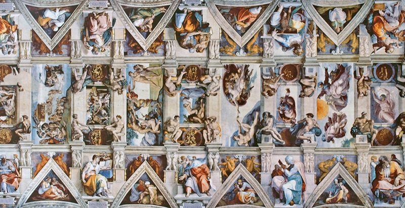 Detail of Michelangelo's Sistine Chapel ceiling.